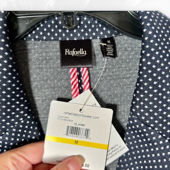 Rafaella Blazer Blue White Print Unlined Long Sleeve Jacket All-Seasons Sz M Med - Picture 7 of 11